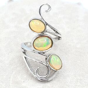 Ethiopian Opal 3 Stone ring